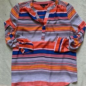 Zac & Rachel Orange and Blue Casual Button Down Shirt
